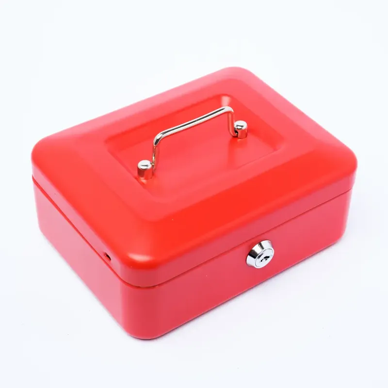  Alcancía de metal, caja de seguridad, caja de seguridad, hucha,  caja de dinero, caja de ahorro, contraseña, cerradura de llave, cajas de  maquillaje secretas con llaves, alcancía (color: rojo) : Juguetes