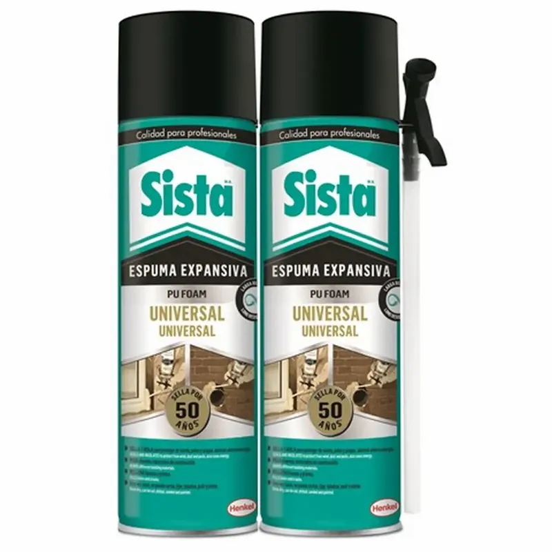 Sista - SISTA Espuma Expansiva Universal es una espuma expansiva de  poliuretano en aerosol, de un componente que sirve para sellar y rellenar  grandes huecos evitando el paso de aire, agua, insectos