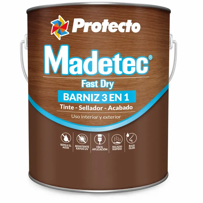 Larach y Cia : Barniz Protecto Madetec Fast Dry 3 En 1 (Base Agua) 1/4  MD-9606 (Cristobal)