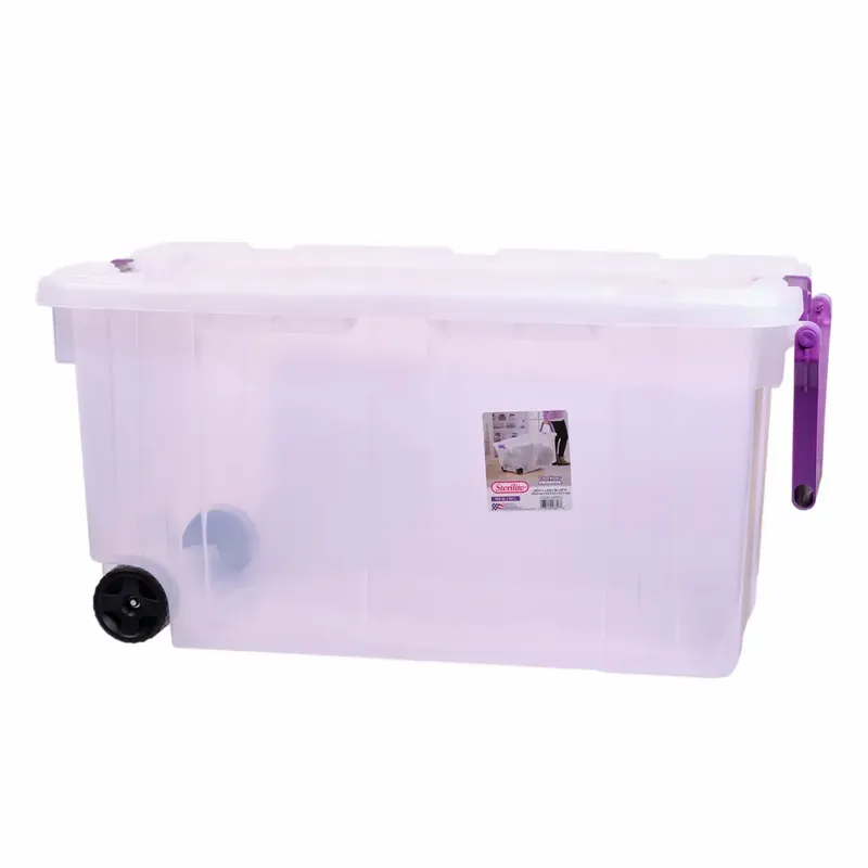 Caja de plástico Sterilite de uso industrial con ruedas 151 litros