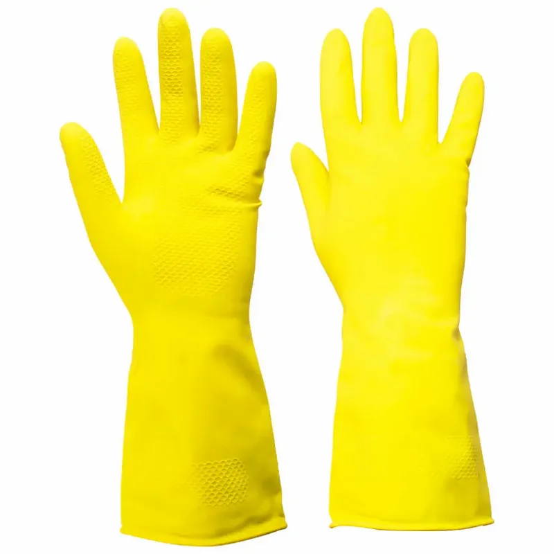Guantes de trabajo, panal de látex, amarillo de alta visibilidad, talla L  para hombre