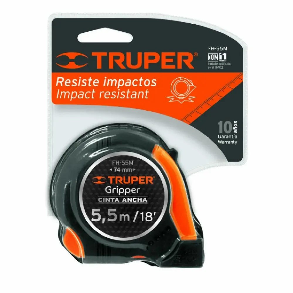 Cinta Metrica Anti Impacto Truper 1X5.5mts