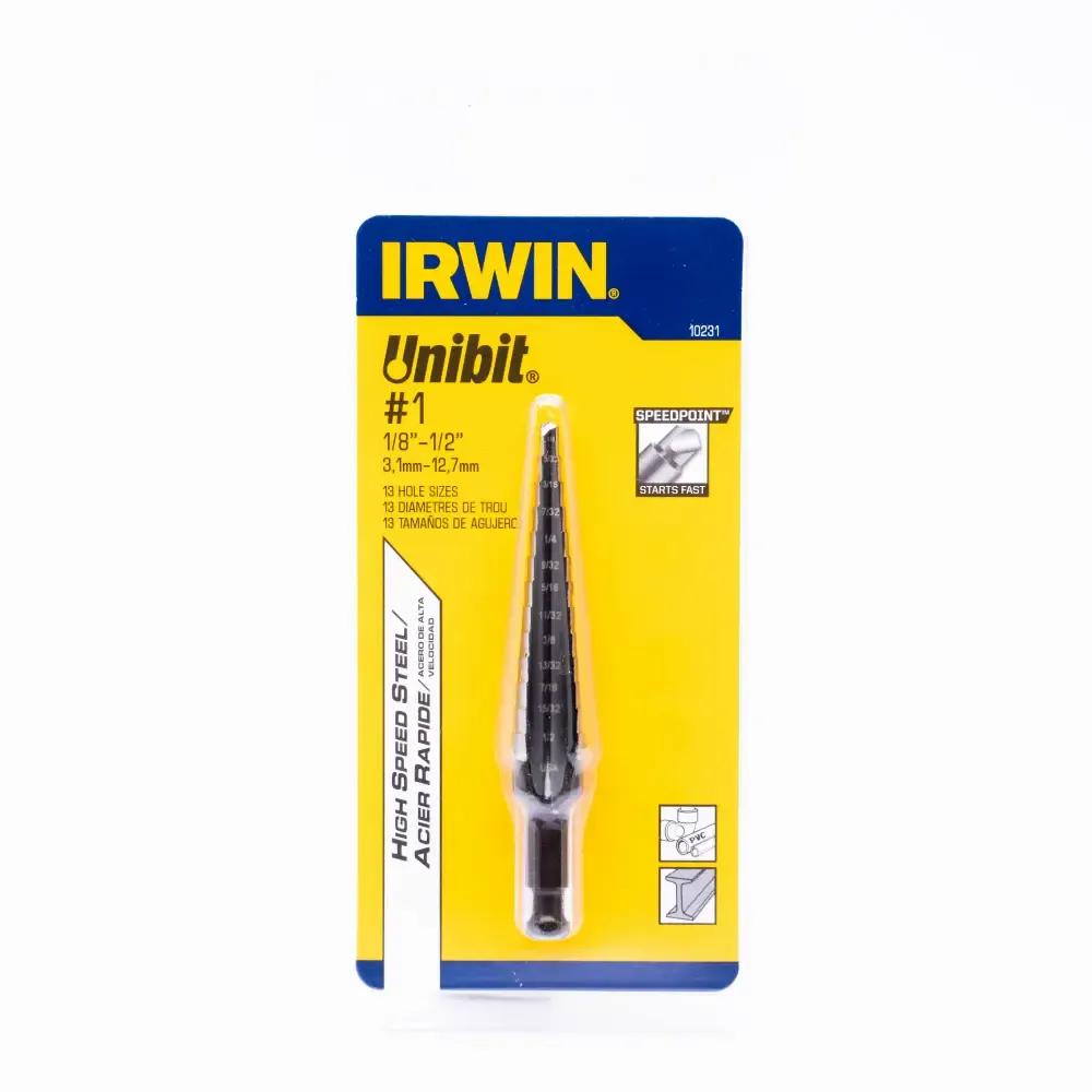 Broca Escalonada Unibit Para Hierro Irwin 1/8-1/2Plg 