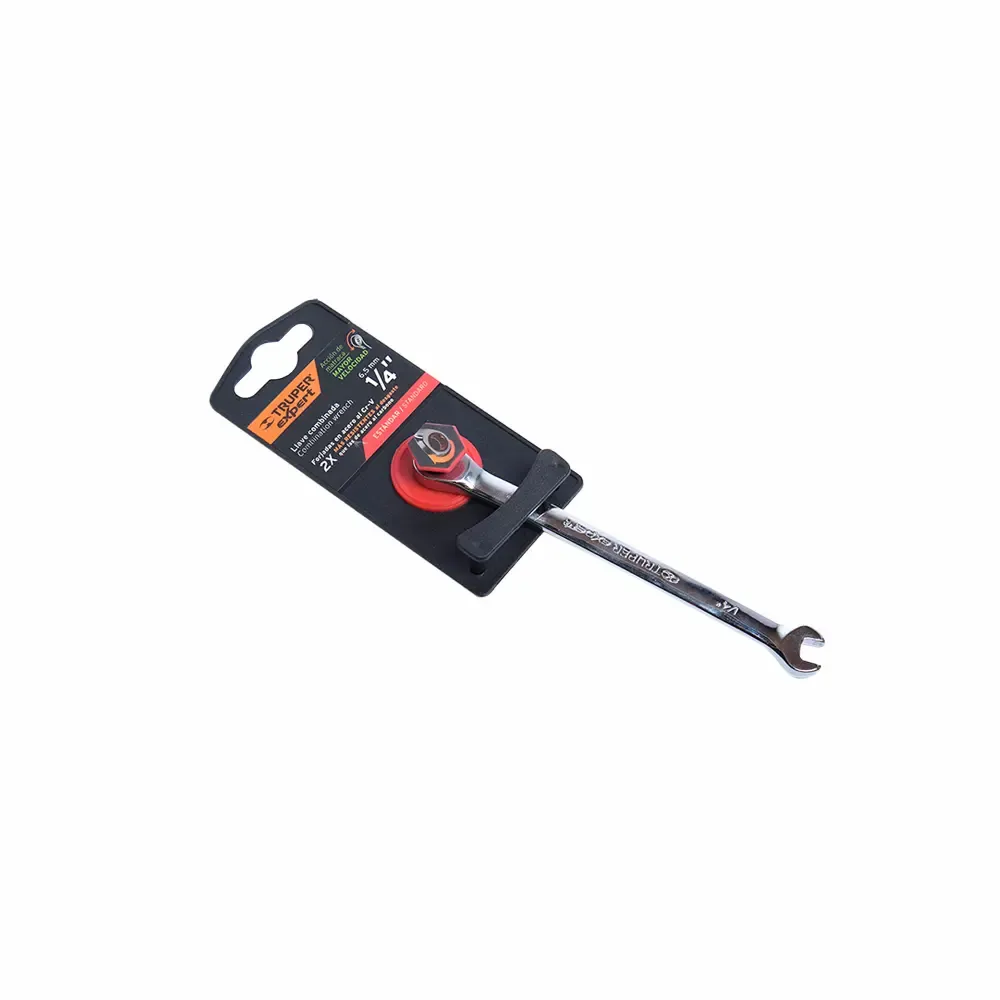 Llave Mixta Cromo Pilido Con Matraca Truper 1/4plg