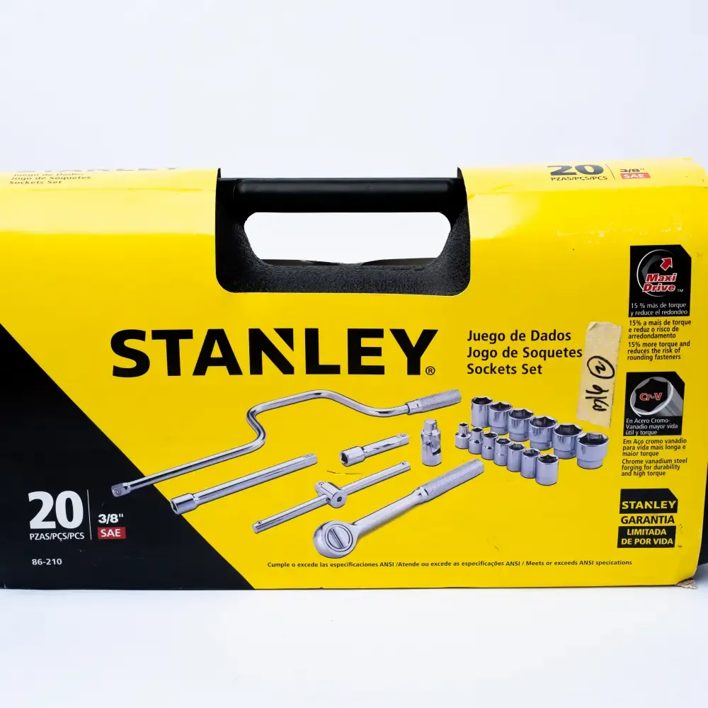 Juego Cubo Corto Hexagonal En Pulgadas Stanley 1/4 A 7/8-Plg 20-Piezas