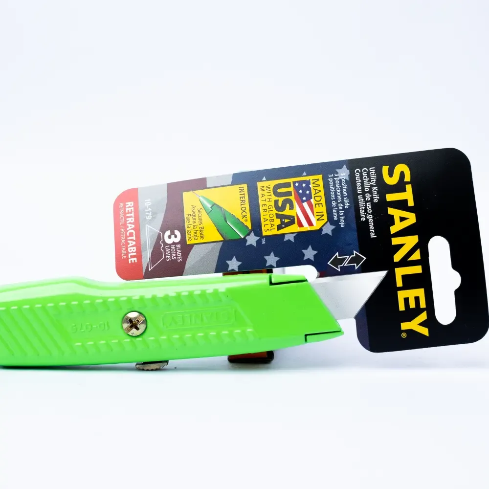 Cuchilla Retractil Verde Interlock Stanley