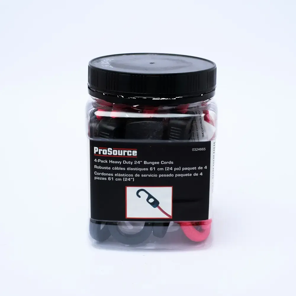 Cordel Elastico Con Gancho Plastico Para Equipaje Prosource 24Plg 4-Piezas