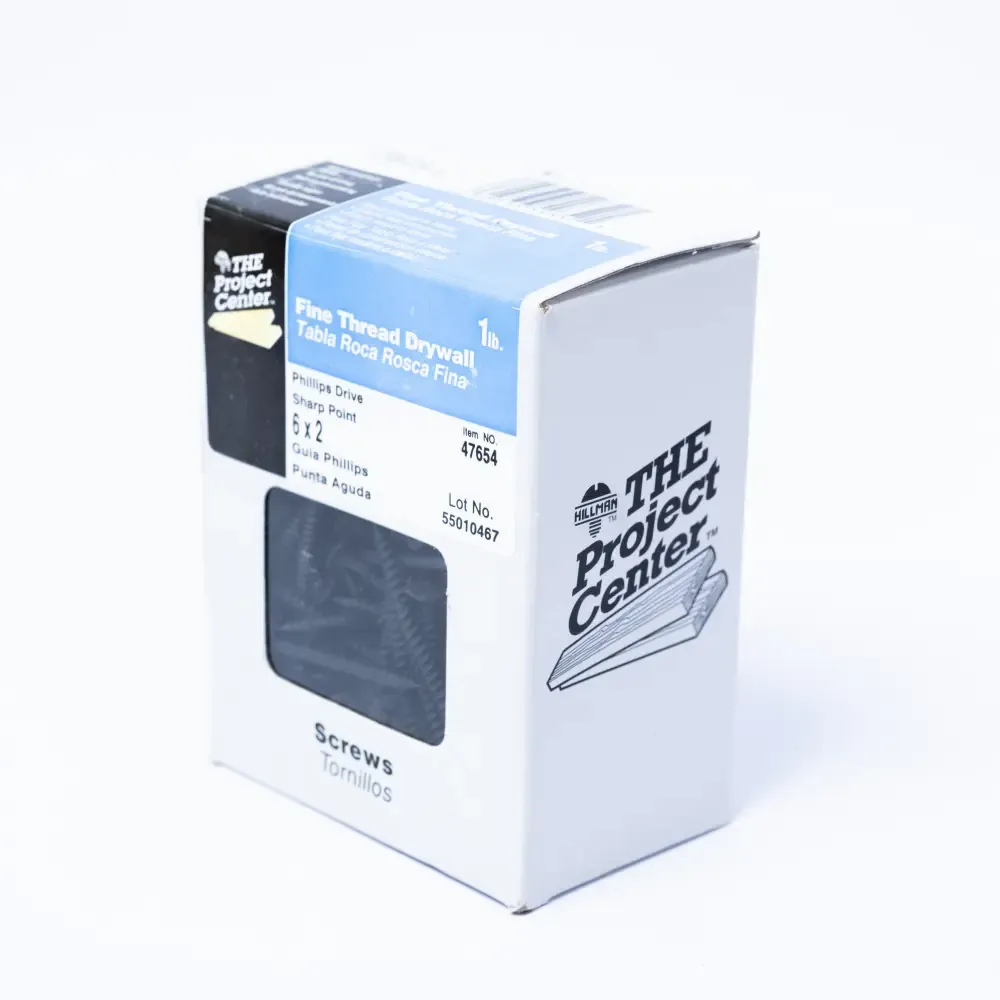 Tornillo Phillips Punta Aguda Rosca Fina Para Tabla Yeso Hillman #6X2Plg