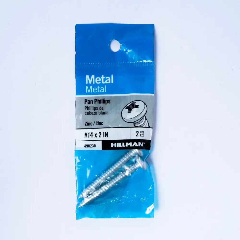 Tornillo Cabeza Redonda Phillips Para Metal Hillman #14X2-Plg 2-Piezas