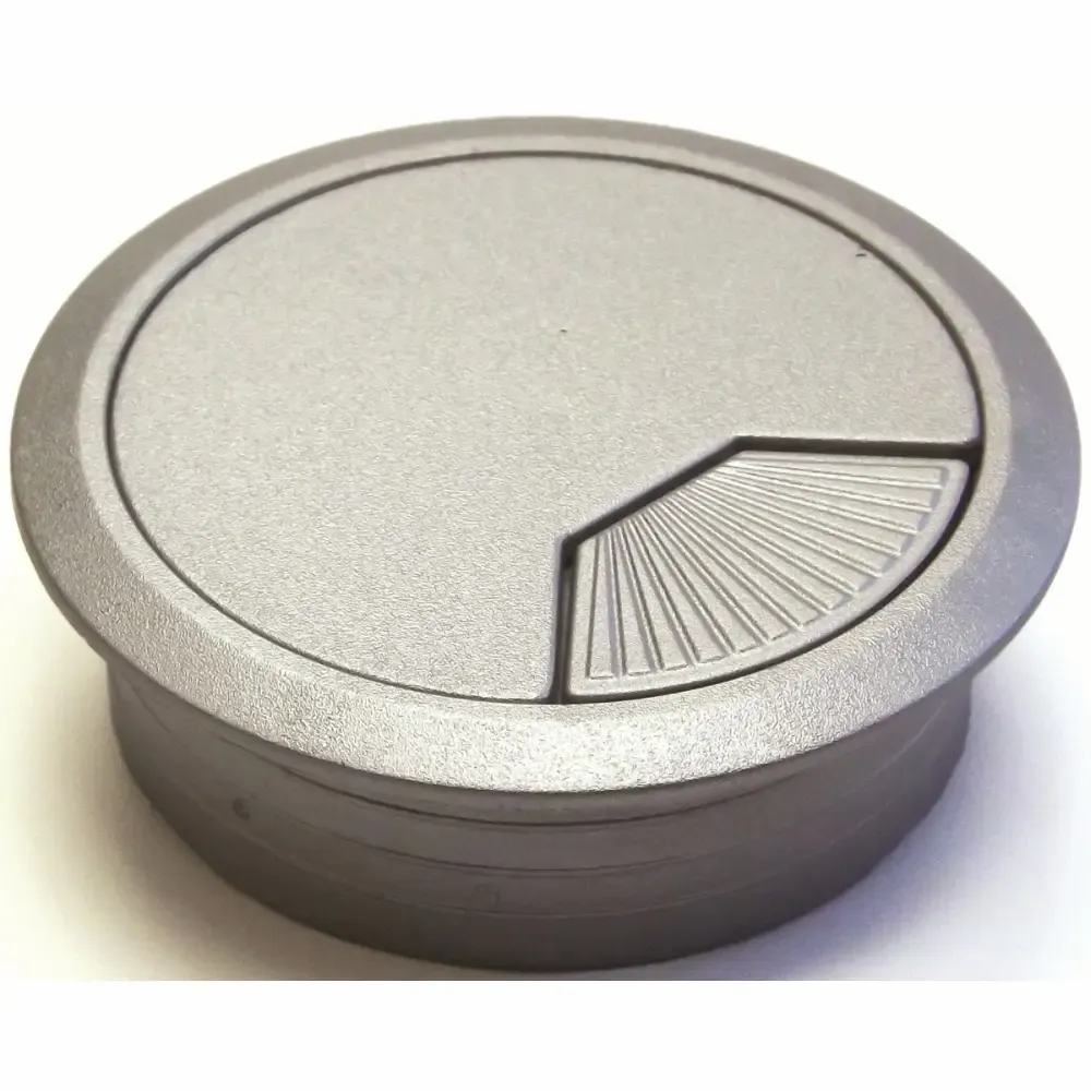 Tapon Pasacable Ajustable Plateado Para Muebles Jandorf 2.3/8 Plg