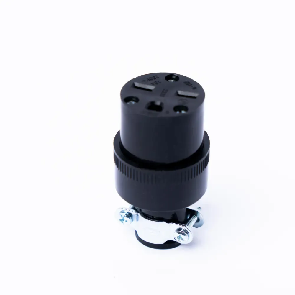 Contacto Negro 2-Polos Con Abrazadera Eagle 250V 15Amp 3W