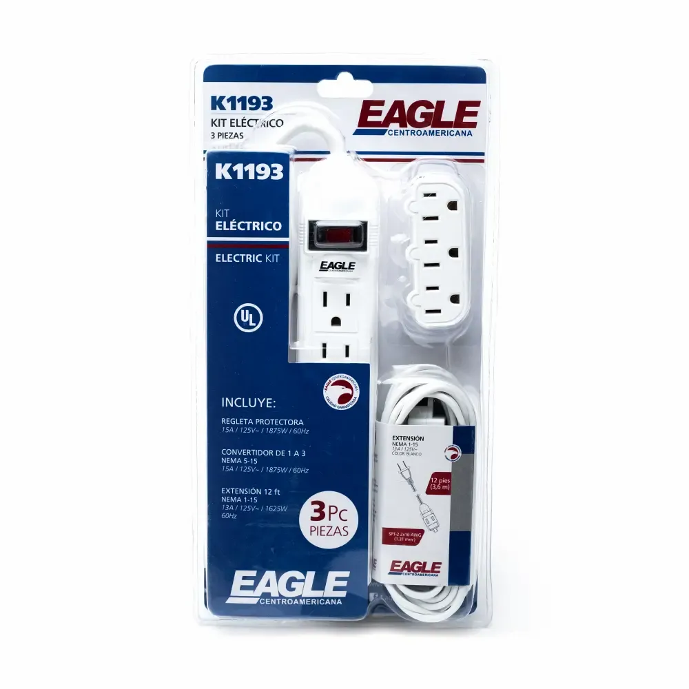 Protector Eagle Juego K1193W Blanco (Supresor Extension y Convertidor)