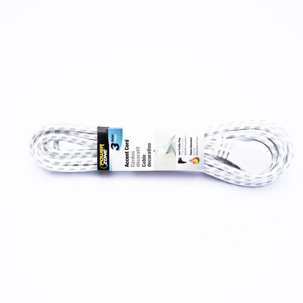 Extension Electrica Gris De 3-Salidas Power Zone 9-Pie Cable 16/2-Awg