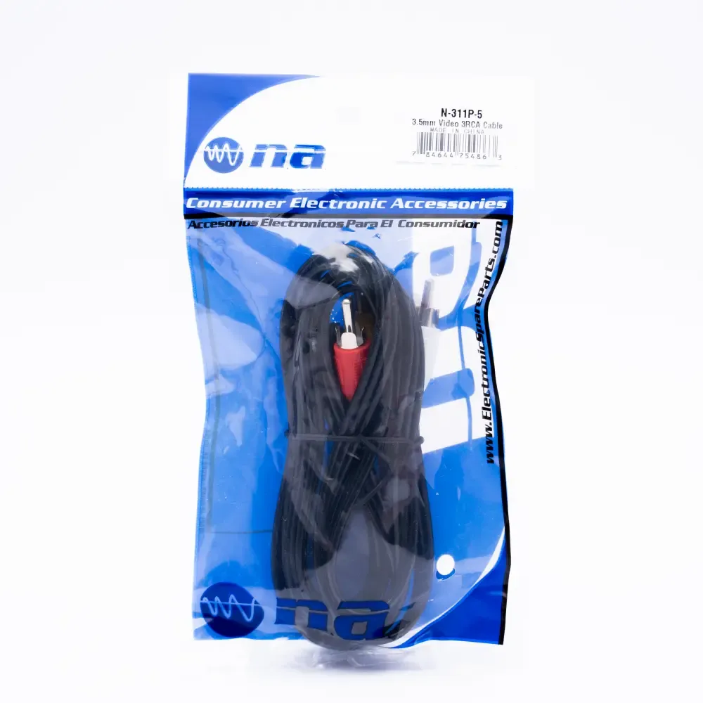 Cable De Audio A 3-Rca Jacks Para Video 3.5Mm