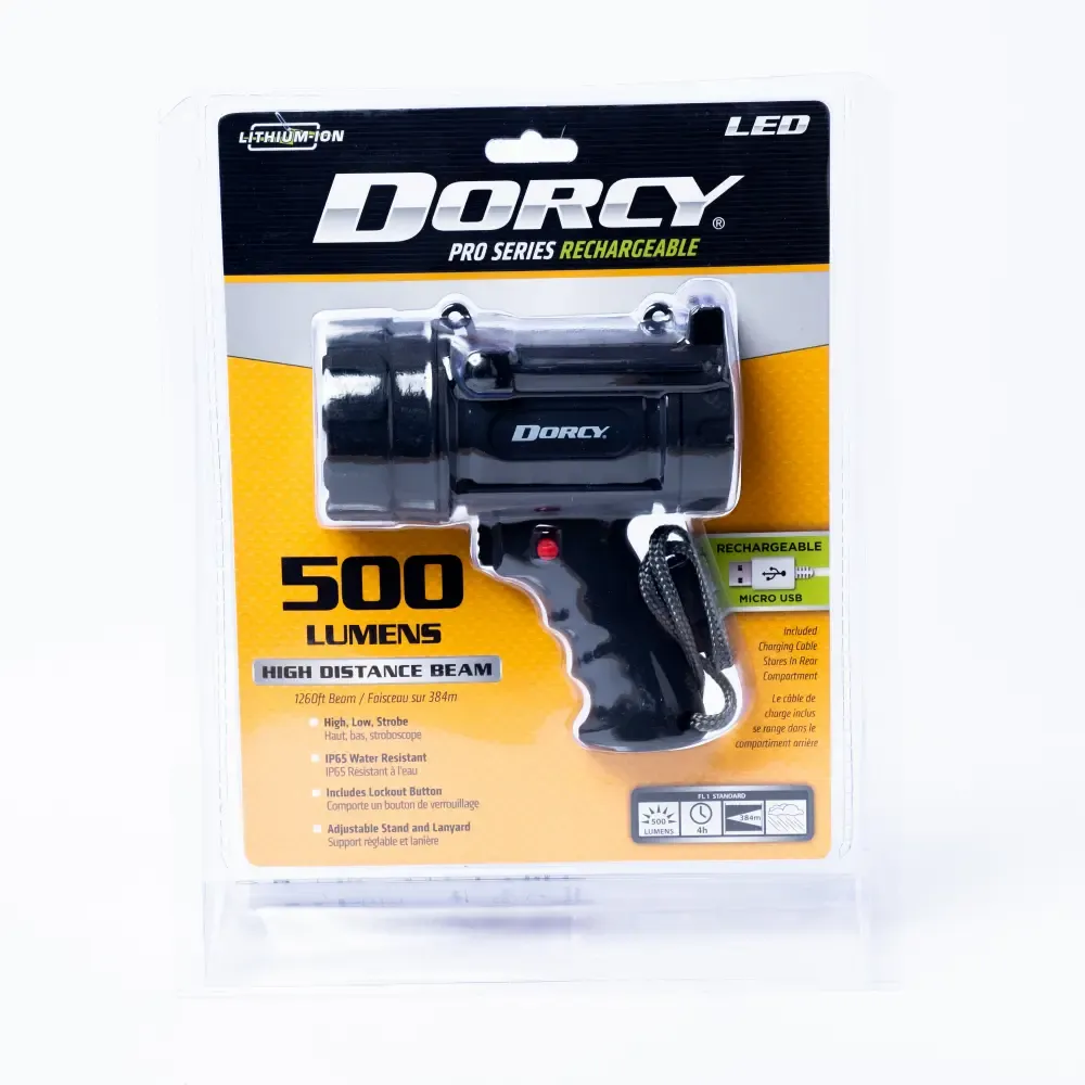 Linterna Led Negra Con Puerto Usb-Recargable Dorcy 500-Lumines