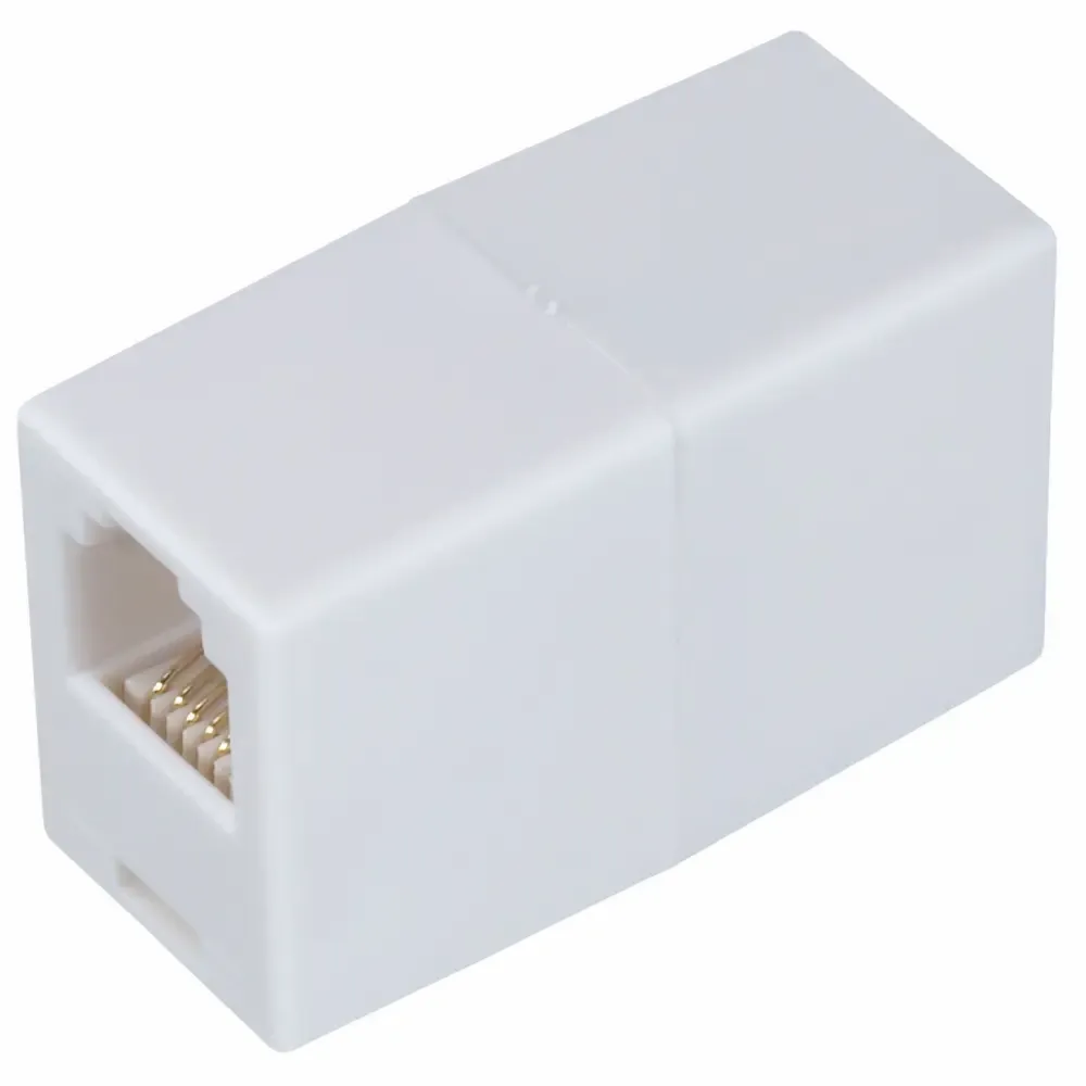 Acoplador En Linea De Dos Cables Modular Blanco Para Telefono Zenith
