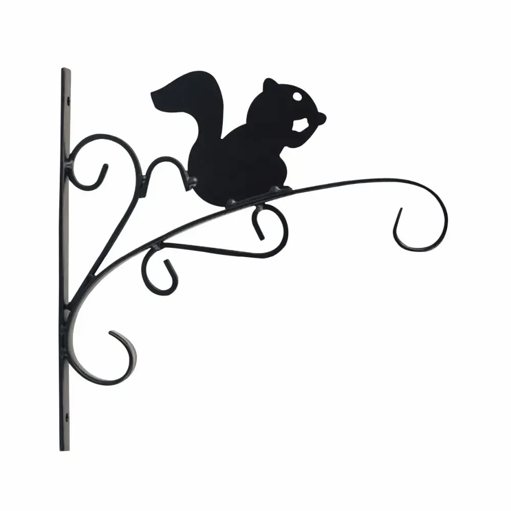 Gancho Metalico Negro Diseño Ardilla Para Colgar Landscapers 11 Plg