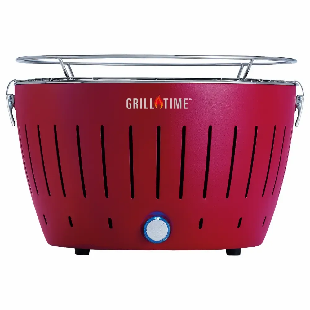 Anafre Portable Rojo Con Parrilla  Acero Inoxidable Grill Time Rojo 14.5 Plg