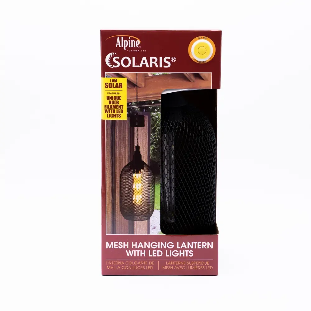 Lampara Solar Colgante De Malla Metal Para Jardin Alpine 12Plg