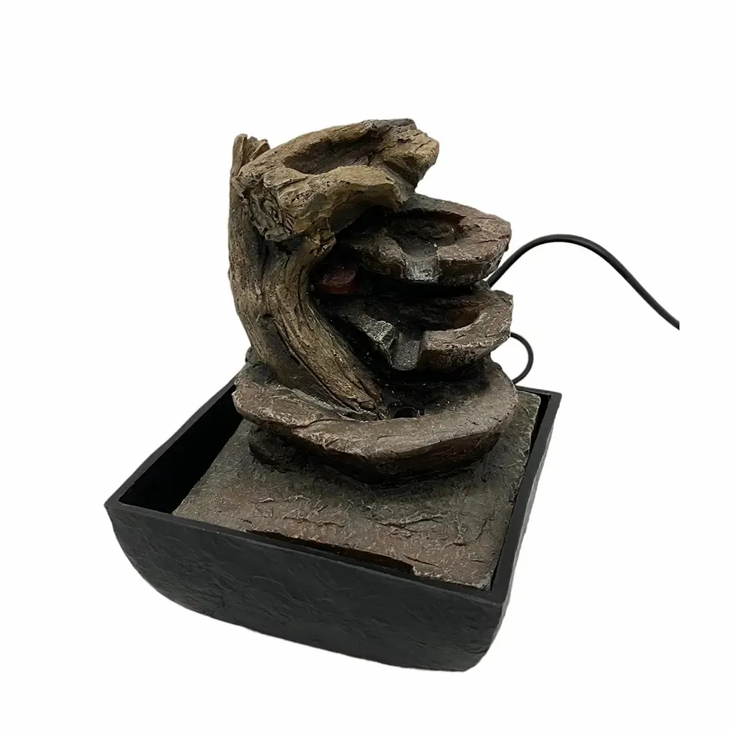 FUENTE DE AGUA 13.3X13.3CM CON LUZ PARA JARDIN 