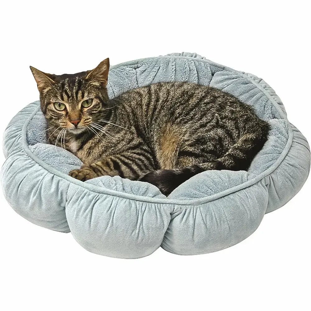 Cama Circular De Gamuza Y Funda De Tela Para Gato Aspen Pet 18Plg.