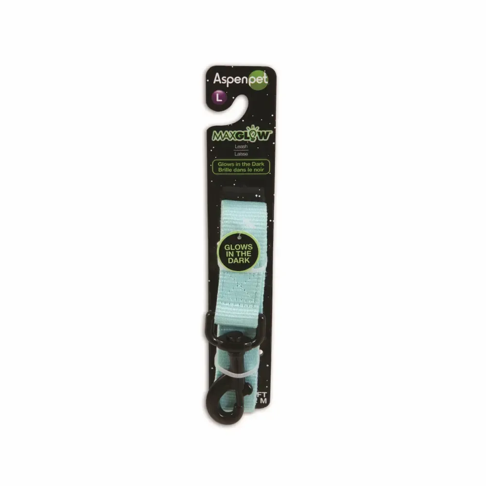 Collar De Nailon Azul Briila En La Oscuridad Para Perro Aspen Pet 1X48Plg.