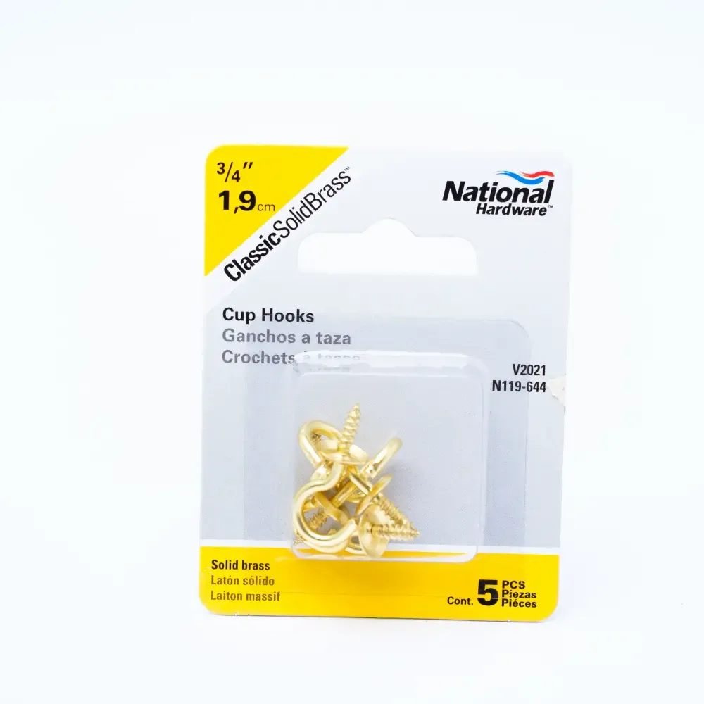 Gancho Perchero Laton National 3/4Plg 5-Piezas