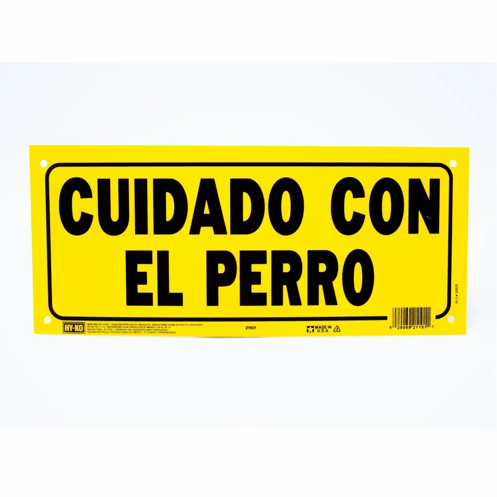 Rotulo Plastico "Cuidado Con El Perro" Hy-Ko 6X14-Plg