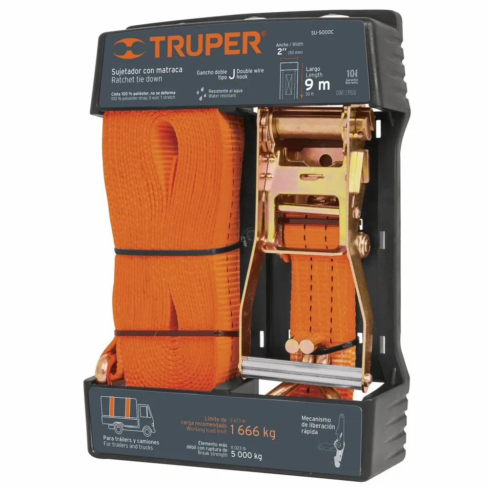 Sujetador 5,000Kg 9Mx2 Plg Con Matraca Truper