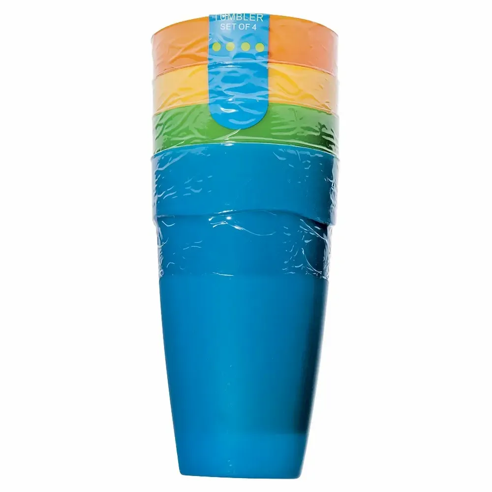 Juego De Vaso Plastico Color Surtido Easy-Pack Flp 16-Onz 4Piezas
