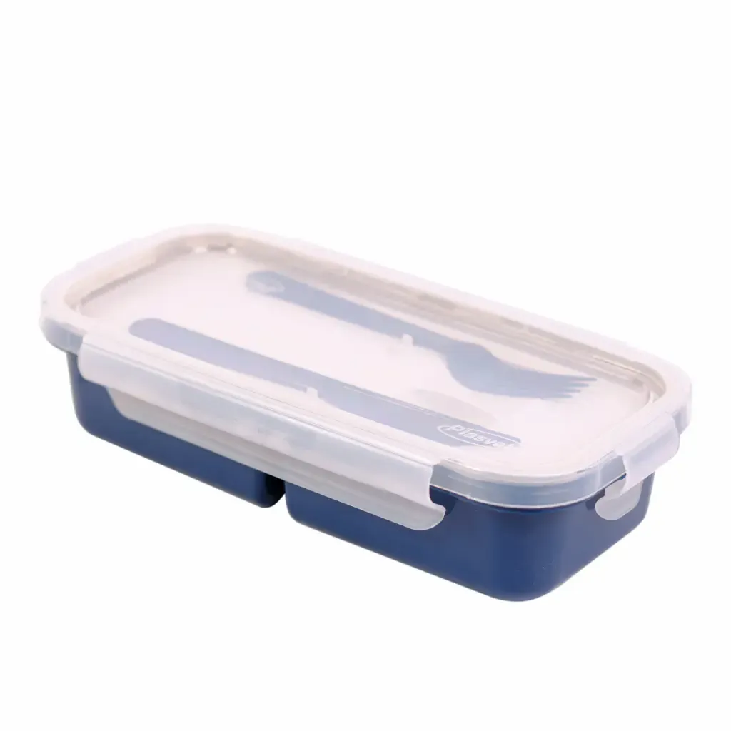 Recipiente Plastico 3-Divisiones Con Tenedor Y Cuchillo Plasvale