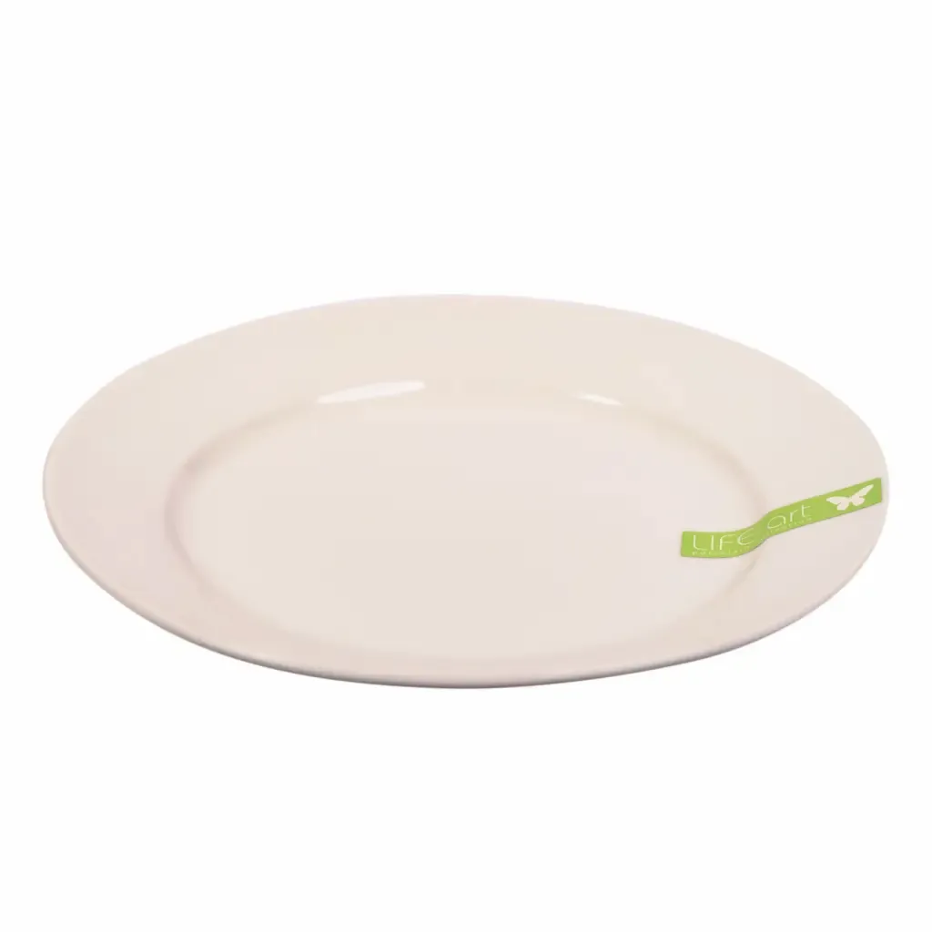 Plato Redondo Vidrio Blanco Life Art 9.5-Plg