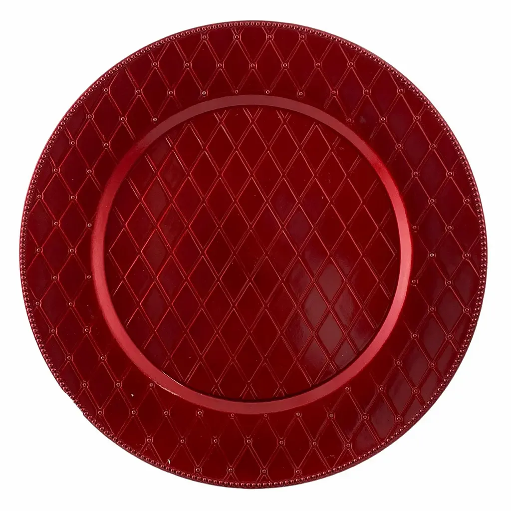 PORTAPLATO CIRCULAR 33X33X1.8CM ROJO