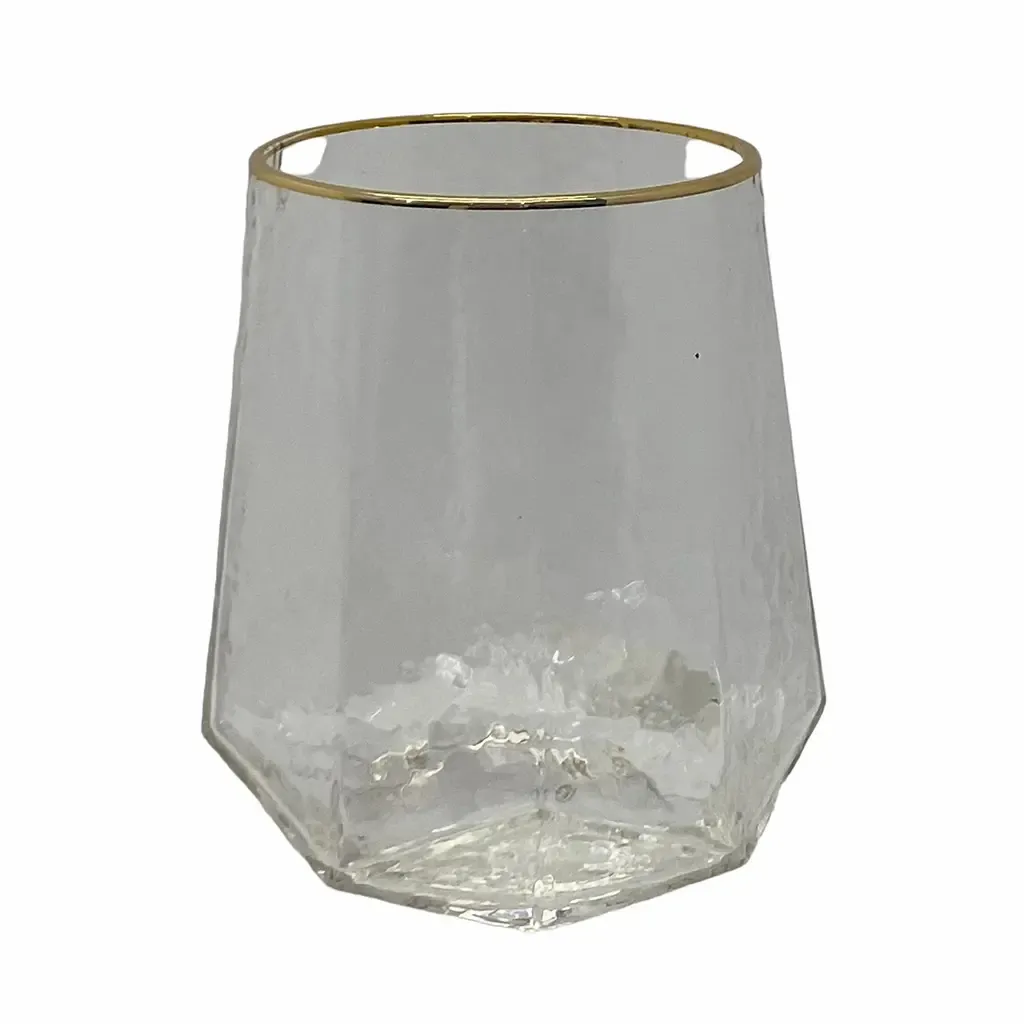VASO 4 PIEZAS 520ML TRANSPARENTE DORADO VIDRIO