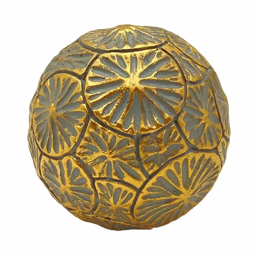 ADORNO BOLA 8.5X8.5X8.5CM DORADO PLATEADO