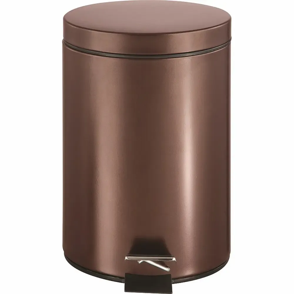 Basurero De Pedal Acero Inoxidable Acabado Bronce Simple Spaces 7-Litros