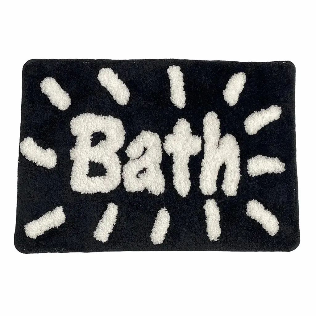 ALFOMBRA 60X40X1CM NEGRO PARA BAÑO 