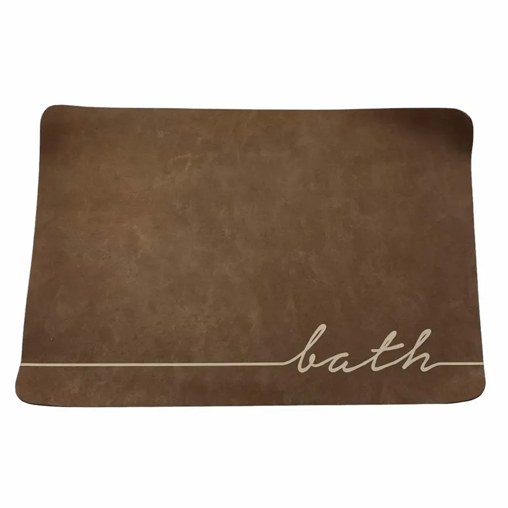 ALFOMBRA 60X40X0.4CM CAFÉ PARA BAÑO  