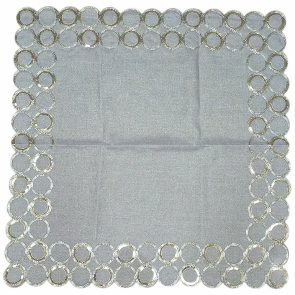 Mantel 85X85Xcm Dec. Plateado Dorado