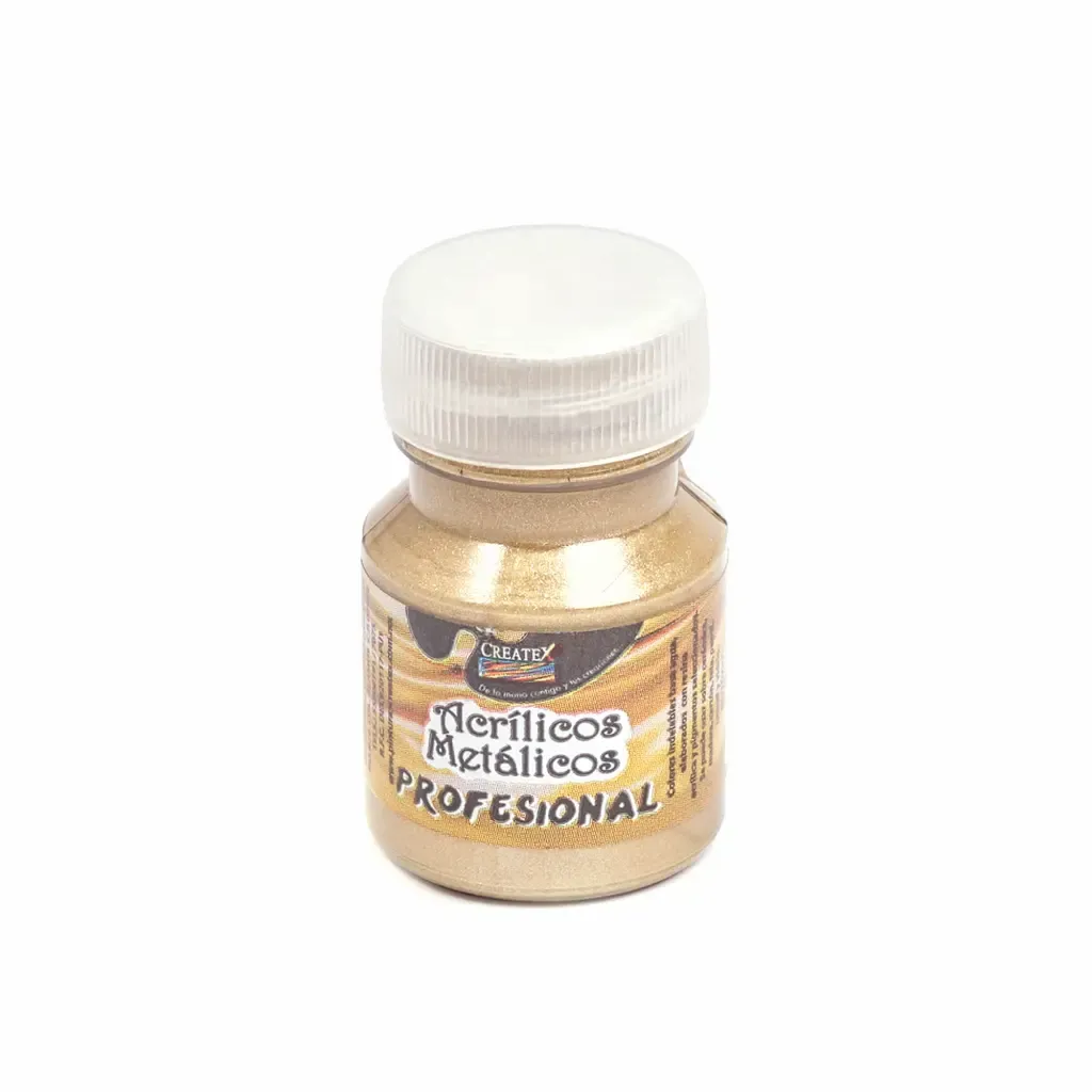 Pintura Profesional Acrílico Amarillo Claro Metalico Createx 30Ml