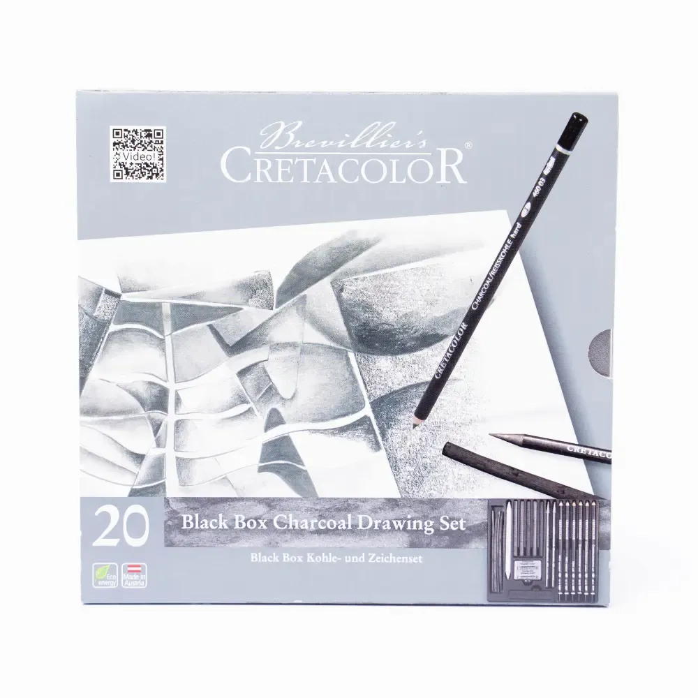 Carboncillo Con Lapiz Grafito Black Box Cretacolor 20-Piezas