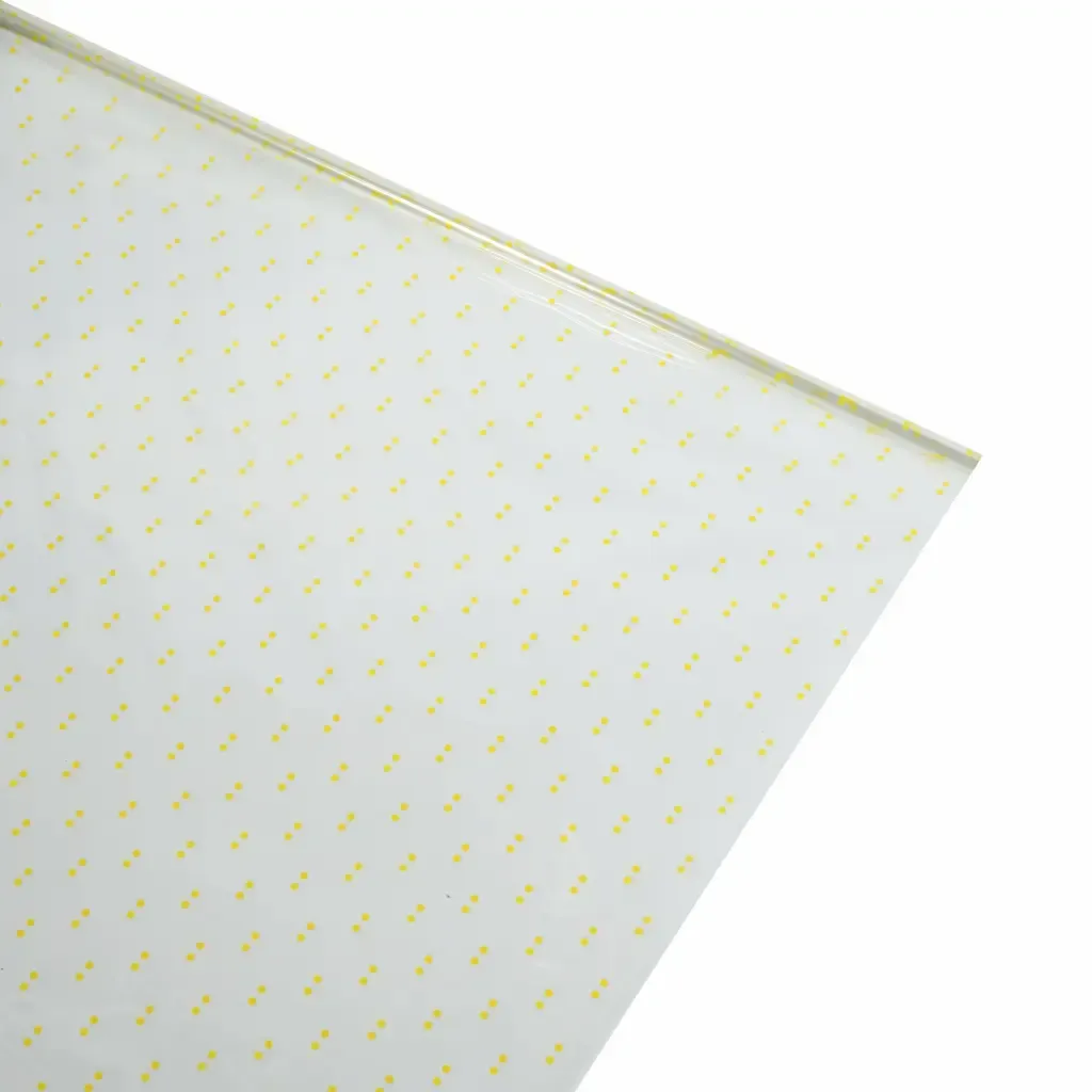 Papel Celofan Decorado De Puntos Amarillos 70X100Cm