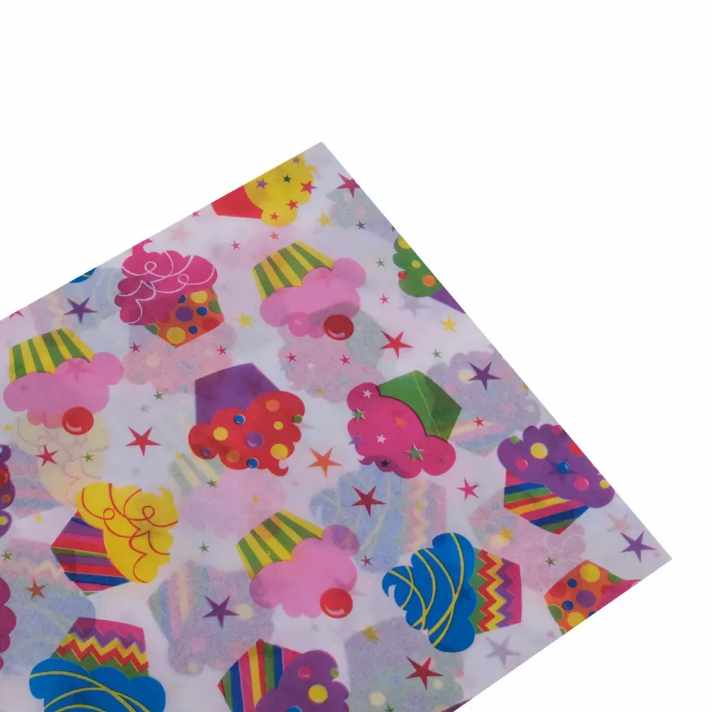 Papel China Diseño Cupcakes De Colores 20X26Plg