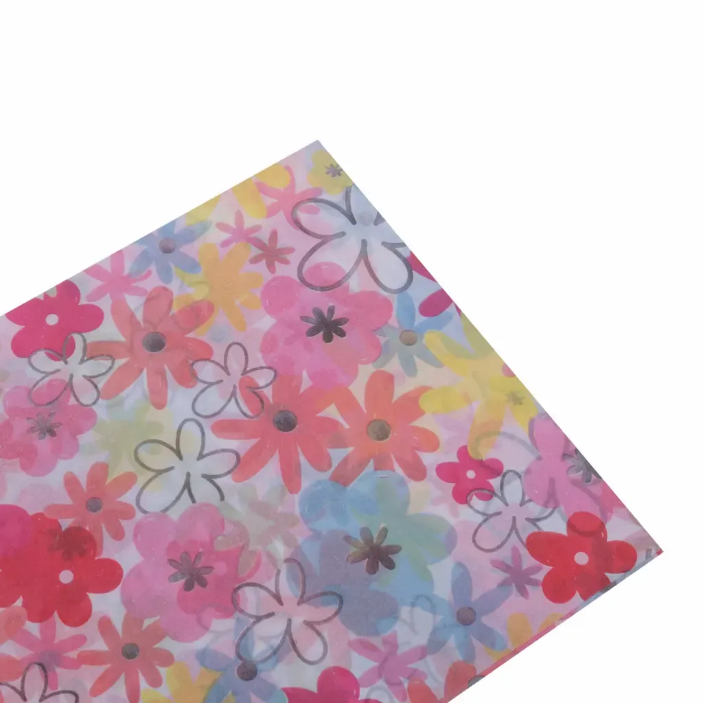 Papel China Diseño Flores De Colores 20X26Plg