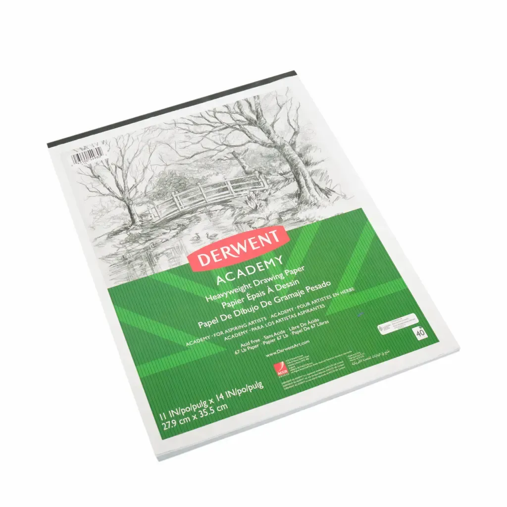 Papel Academy Blanco Para Dibujo Derwent 11X14Plg 40-Hojas 67.Lb