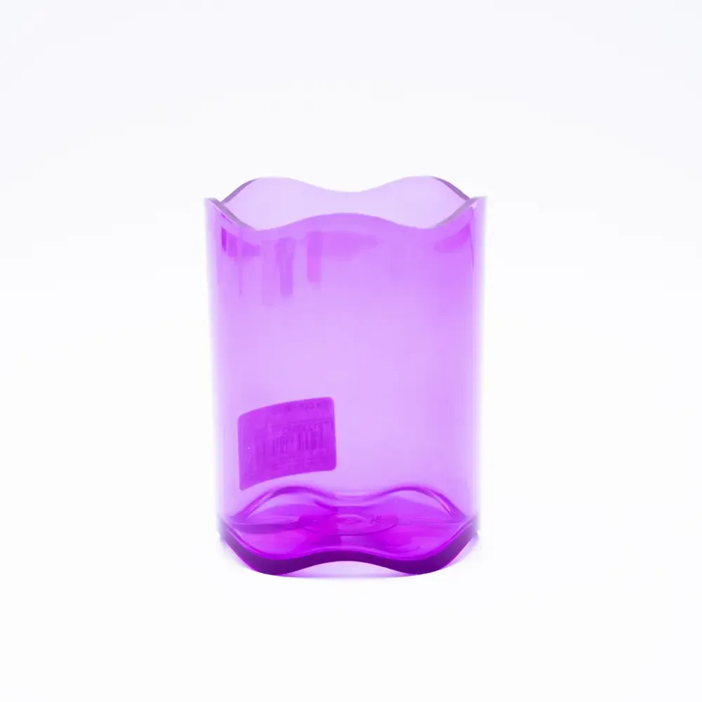 Lapicera Plastica Morada Transparente Para Escritorio Durable
