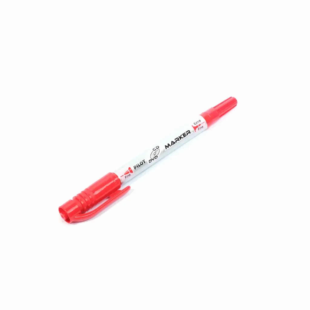 Marcador Rojo 2-En-1Punta Fina Para Cd Y Dvd Pilot