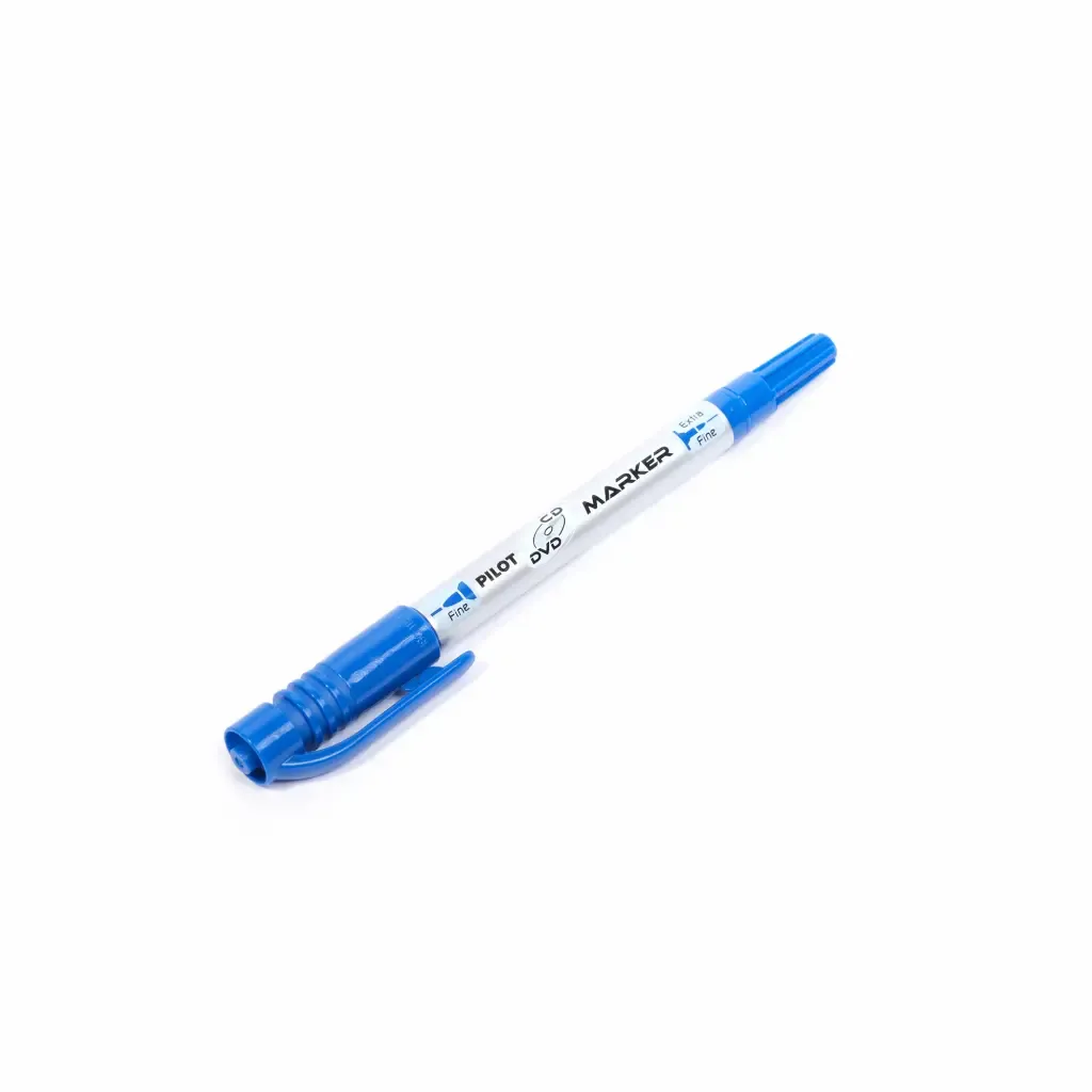 Marcador Azul 2-En-1Punta Fina Para Cd Y Dvd Pilot