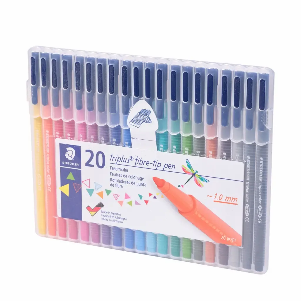 Marcador Triplus Fibre-Tip 20-Colores Punta Conica Staedtler 1.0Mm