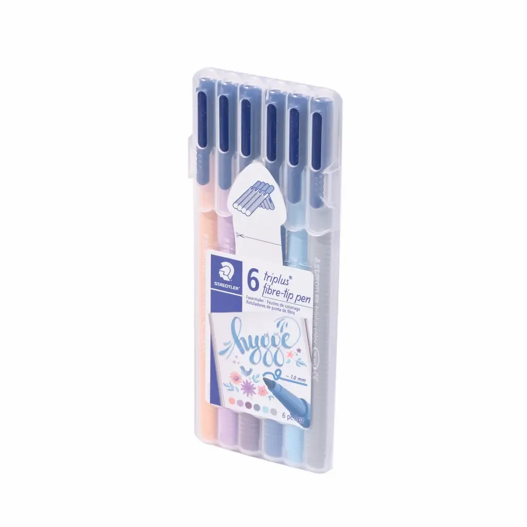 Marcador Triplus Fibre-Tip 6-Colores Hygge Punta Conica Staedtler 1.0Mm